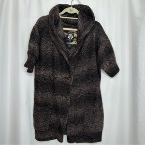Lucky Brand 100% wool long cardigan short sleeves